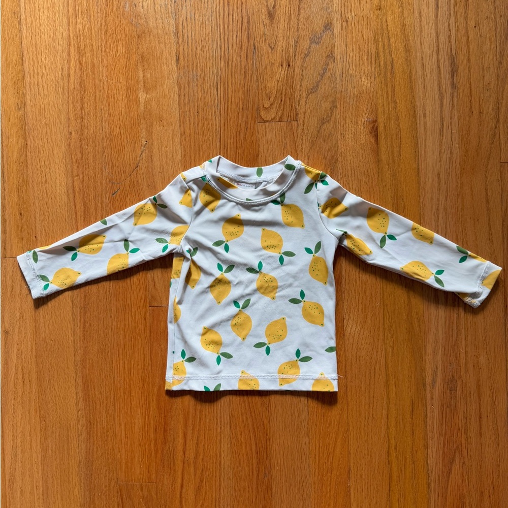 Lemon Print Long Sleeve Rash Guard